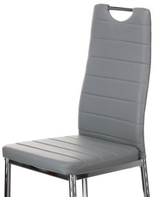 Καρέκλα Tonia PU γκρι-πόδι χρωμίου 52x43x96