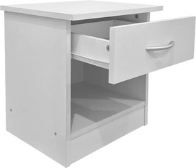 Κομοδίνο Bedy pakoworld λευκό 40x34x42εκ