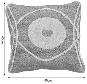 Μαξιλάρι Foliens Inart φυσικό-εκρού 100% γιούτα 45x45x2.5εκ 45x2.5x45 εκ.