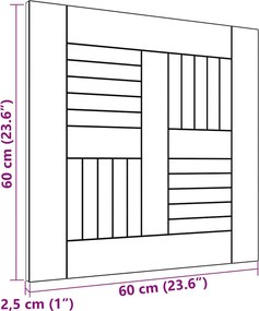vidaXL Επιφάνεια Τραπεζιού 60 x 60 x 2,5 εκ. Μασίφ Ξύλο Teak
