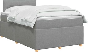 vidaXL Κρεβάτι box spring με στρώμα Ανοιχτό γκρι 120 x 200 cm Ύφασμα