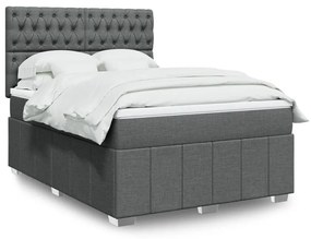 ΚΡΕΒΑΤΙ BOXSPRING ΜΕ ΣΤΡΩΜΑ ΣΚΟΥΡΟ ΓΚΡΙ 160X200 ΕΚ ΥΦΑΣΜΑΤΙΝΟ 3294027