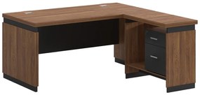 Intrahome Γραφείο επαγγελματικό αναστρέψιμο Oscar Intrahome μελαμίνη σε καρυδί-ανθρακί απόχρωση 220x185x76εκ | SKU: INTRAPA-357111127