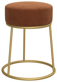 vidaXL Στρογγυλό Σκαμπό Hocker Καφέ Βελούδινο