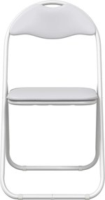 vidaXL Πτυσσόμενη Καρέκλα 2 pcs Τεχνητό Δέρμα Λευκό 48 x 43,5 x 81 εκ.