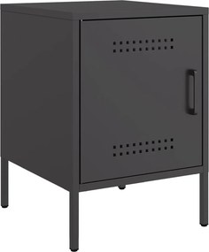 vidaXL Κομοδίνα 2 τεμ. Μαύρα 36x39x50,5 εκ. Χάλυβα