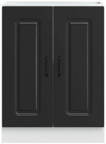 vidaXL Ντουλάπι βάσης νεροχύτη Kalmar Μαύρο 60x46x81,5 εκ. Επεξ. Ξύλο