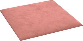 vidaXL Κεφαλάρι Τοίχου 12 pcs Ροζ Βελούδο