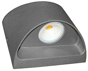 Adeleq Led Φωτιστικό Επίτοιχο Αλουμινίου Οβάλ Διπλής Κατεύθυνσης 2x3W 3000K Γκρι 3-691116