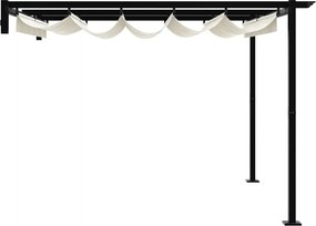vidaXL Κιόσκι 300 x 300 x 200 cm Κρεμ Πολυεστέρας