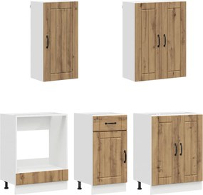 vidaXL Μονάδα κουζίνας LUCCA 5 pcs Artisan Δρυς Επεξεργασμένο Ξύλο