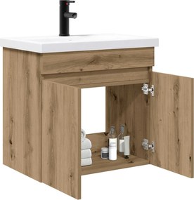vidaXL Μονάδα μπάνιου με βρύση Artisan Δρυς 61 x 40 x 74,5 εκ.
