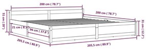 Πλαίσιο Κρεβατιού με Συρτάρια Λευκό 200 x 200 εκ. - Λευκό