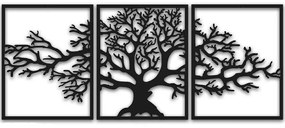 Διακοσμητικό Τοίχου (Σετ 3Τμχ) 448NRA1107 124x49cm Black Wallity Metal