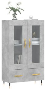 vidaXL Ντουλάπα Γκρι Σκυροδέματος 69,5 x 31 x 115 εκ. Επεξεργ. Ξύλο