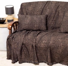 Ριχτάρι Ismaros Black-Choco Aslanis Home Τριθέσιο 180x300cm Βαμβάκι-Polycotton
