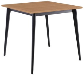 VIDAL Τραπέζι Μέταλλο Βαφή Μαύρο, Επιφάνεια 80x80cm/16mm Contract Sliq Beech 81x81x73cm