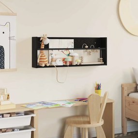 vidaXL Ράφι Περιοδικών Μαύρη Οξυά 80 x 12 x 30 εκ Επεξεργασμένο ξύλο