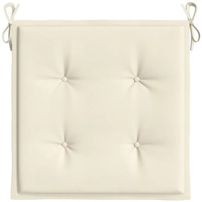 vidaXL Μαξιλάρια Καρέκλας Κήπου 2 τεμ. Κρεμ 40x40x4 εκ. Υφασμάτινα