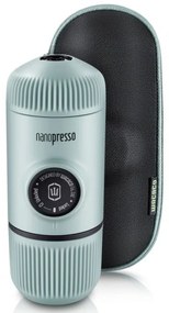 Φορητή μηχανή εσπρέσο Wacaco Nanopresso Arctic Blue, 18bar, 80 ml, Για αλεσμένο καφέ, Χωρίς φόρτιση και μπαταρίες, Θήκη, Μπλε Arctic