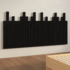 vidaXL Κεφαλάρι Τοίχου Μαύρο 166 x 3 x 80 εκ. από Μασίφ Ξύλο Πεύκου