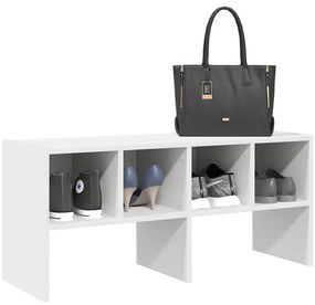 vidaXL Ράφι παπουτσιών στοιβαζόμενο λευκό 89,5x30x40 cm