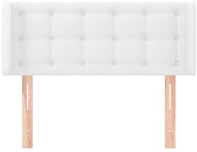 vidaXL Κεφαλάρι με Πτερύγια Λευκό 93x16x78/88 εκ. Συνθετικό Δέρμα