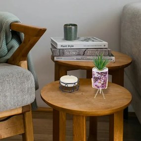 Τεχνητό Φυτό σε Κεραμικό Γλαστράκι και Μεταλλική Χρυσή Βάση 8x26cm - Ροζ