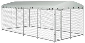 vidaXL Κλουβί Σκύλου Εξωτερικού Χώρου 7,6 x 3,8 x 2,3 μ. με Στέγαστρο