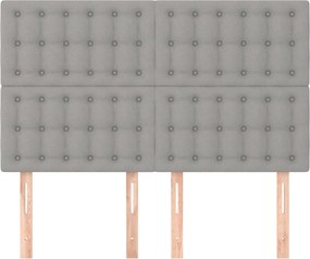 vidaXL Κεφαλάρι Ανοιχτό Γκρι 144x5x118/128 εκ. Ύφασμα