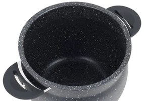 Ατμομάγειρας Royalty Line RL-CP6LM, 20 cm, 6 λίτρα, 3 τεμάχια, μαρμάρινο φινίρισμα, επαγωγή, Μαύρο