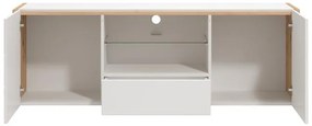 Έπιπλο Τηλεόρασης Alicia Artisan Oak - Λευκό - Λευκή Λάκα 158x40x55 εκ. 158x40x55 εκ.