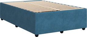 vidaXL Κρεβάτι box spring με στρώμα Μπλε 120 x 200 cm Βελούδο