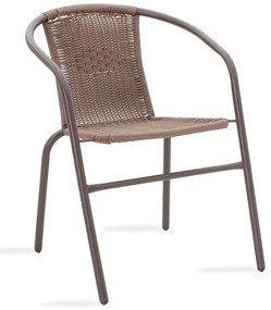 Τραπεζαρία Watson-Obbi σετ 3τεμ pe καφέ-μέταλλο 70x70x70εκ
