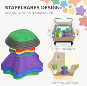 ZONEKIZ Σετ πέτρες ισορροπίας για παιδιά από 3 ετών, 11 πέτρες, αντιολισθητικές, έως 80 kg, σχέδιο αστερίας