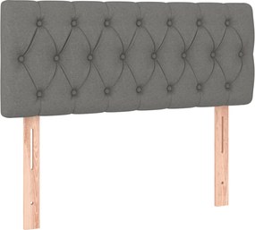 vidaXL Κρεβάτι Boxspring με Στρώμα Σκούρο Γκρι 100x200 εκ. Υφασμάτινο