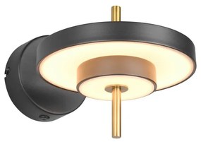 Φωτιστικό Επίτοιχο Trio Lighting KEATON 240270180 Μαύρο Ματ (Black Mat) και Χρυσό Χρώμα (Gold Coloured) 2300+3000+4000K