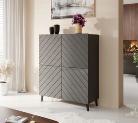 Chest of drawers ABETO mat graphite/ gloss graphite DIOMMI CAMA-ABETO-REGAL-GRA/GRA