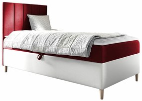 Κρεβάτι continental Baltimore 170, Μονόκλινο, Continental, Κόκκινο, 80x200, Οικολογικό δέρμα, Ταπισερί, Τάβλες για Κρεβάτι, 82x208x115cm, 61 kg