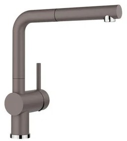 Blanco Linus-S SILGRANIT® Volcano Grey Μπαταρία Κουζίνας με Περιστρεφόμενο Ρουξούνι και Μεταλλικό Αποσπώμενο Ντους