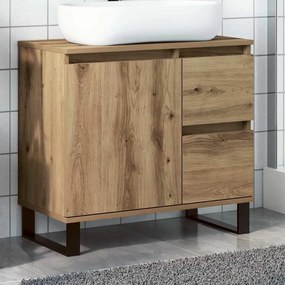vidaXL Ντουλάπι Νιπτήρα Μπάνιου Αρτισιανή Δρυς 65x33x60 εκ. Επεξ. Ξύλο