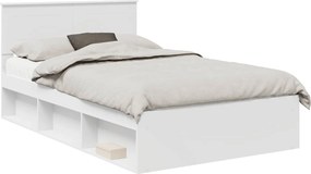 vidaXL Σκελετός Κρεβατιού Λευκό 120 x 190 cm Επεξεργασμένο ξύλο