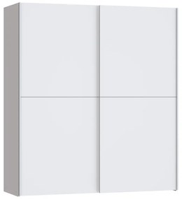 318-000020 Ντουλάπα ρούχων Noez pakoworld δίφυλλη με ράφια λευκό μελαμίνης 170.5x61x190.5εκ carcase &amp; front: chipboard; handles: metal (aluminium) WHITE, 1 Τεμάχιο