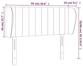 Κεφαλάρι με Πτερύγια Μπλε 93x23x78/88 εκ. Υφασμάτινο 3117370
