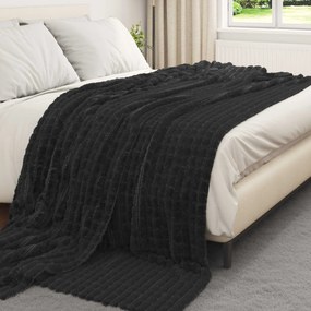 vidaXL Ριχτάρια 6 pcs Μαύρο 270 x 240 cm Μαλλί