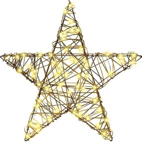 vidaXL 3D Αστέρι με 50 LED Θερμό λευκό 55 x 52.5 x 9 εκ Ρατάν