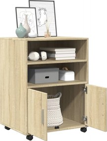 vidaXL Ντουλάπι Τροχήλατο Sonoma Δρυς 60x48x81 εκ. από Επεξ. Ξύλο