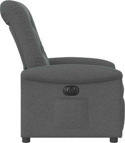 vidaXL Πολυθρόνα Ανακλινόμενη Ηλεκτρική Σκούρο Γκρι Υφασμάτινη