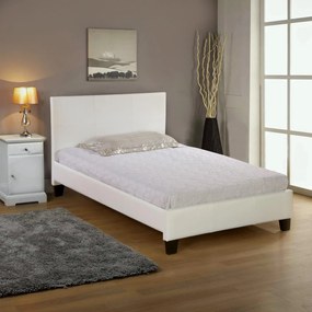 Bed Fenia 110x190 cm PU matte White  116Χ203Χ92