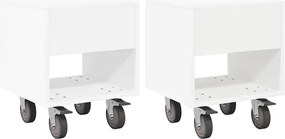 vidaXL Κομοδίνο 2 pcs Λευκό 40,5 x 40 x 48 εκ. Επεξεργασμένο ξύλο
